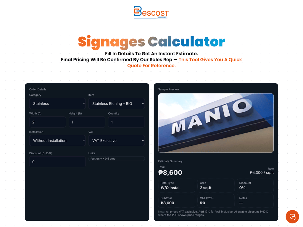 Bescost Printing | Instant Quote