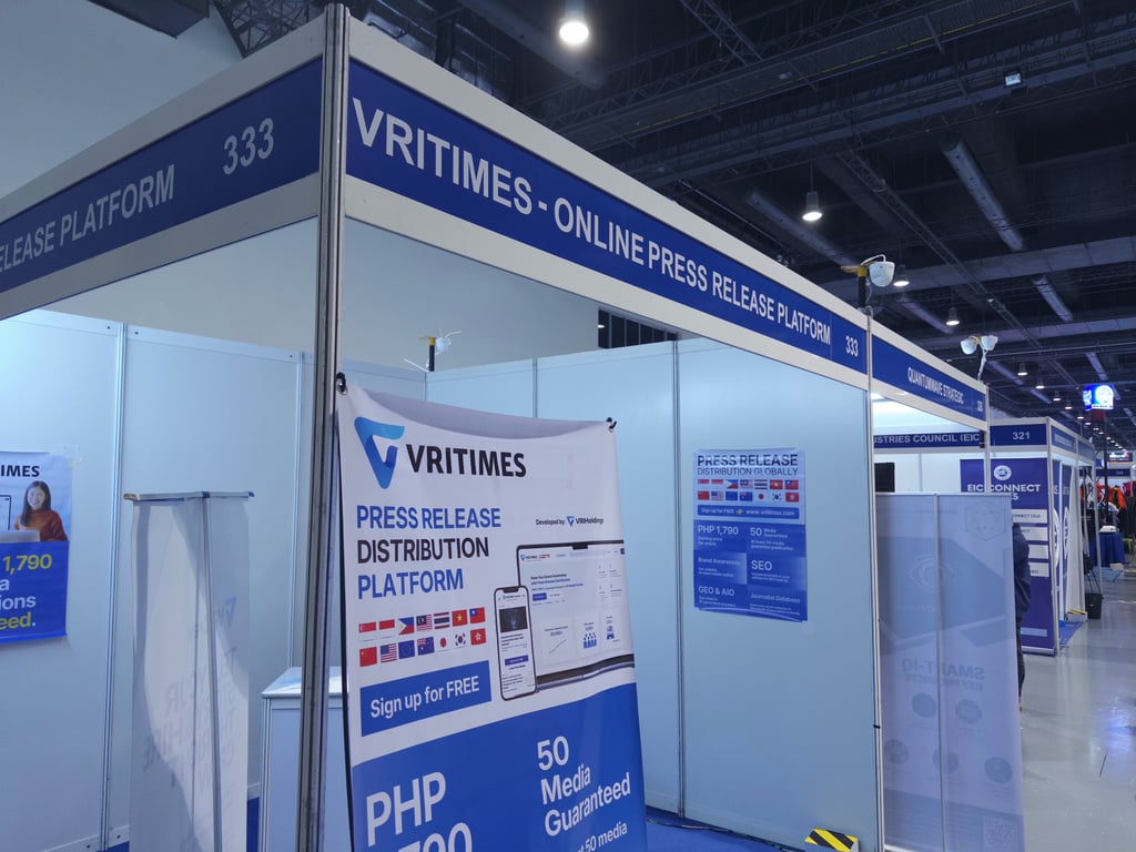 Exhibition booth of VRITIMES Philippines located at the SMX Convention Center Manila, held by&nbsp;PhilMarine 2026