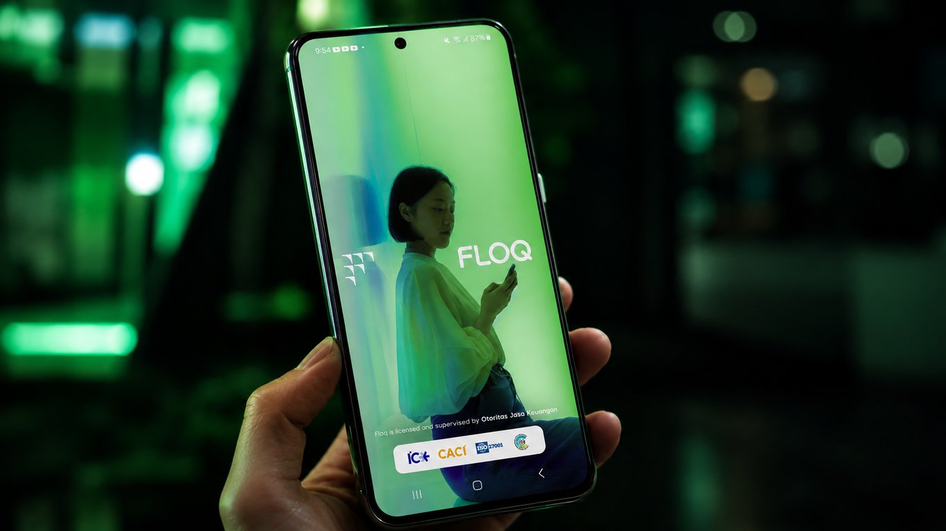 Ilustrasi aplikasi FLOQ, platform perdagangan aset kripto berlisensi OJK. Sumber: OJK.