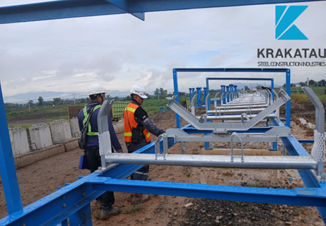 Jalur
penyangga sistem ban berjalan (conveyor belt support structure)    