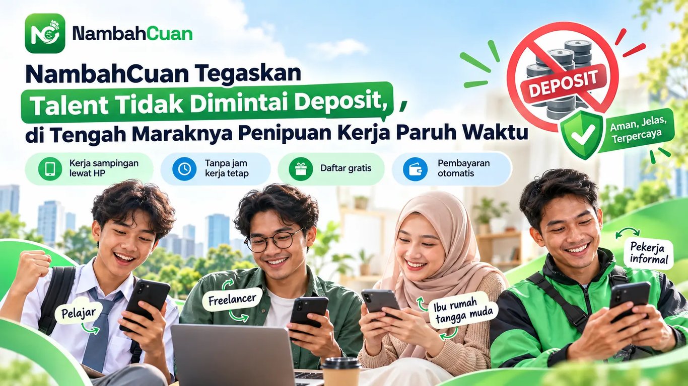 NambahCuan Tegaskan Talent Tidak Dimintai Deposit, di Tengah Maraknya Penipuan Kerja Paruh Waktu