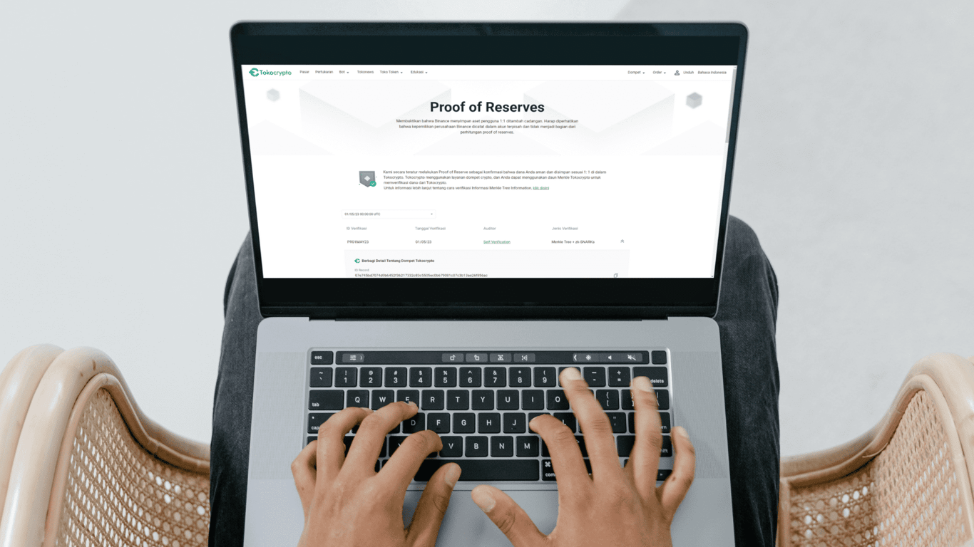 Ilustrasi halaman website Proof of Reserves (PoR) Tokocrypto. Sumber: Tokocrypto.