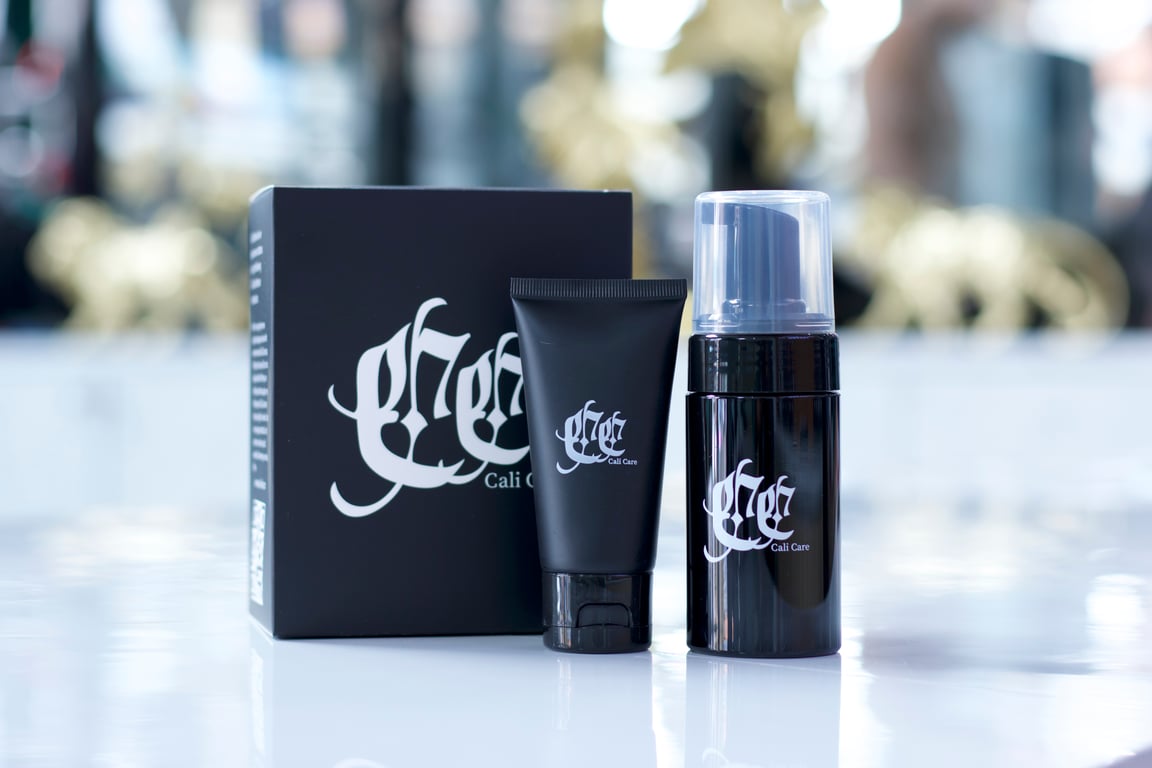 Cali Care includes an antibacterial soap and a tattoo healing cream designed to support the healing process and protect the quality of your tattoo.&nbsp;&nbsp;