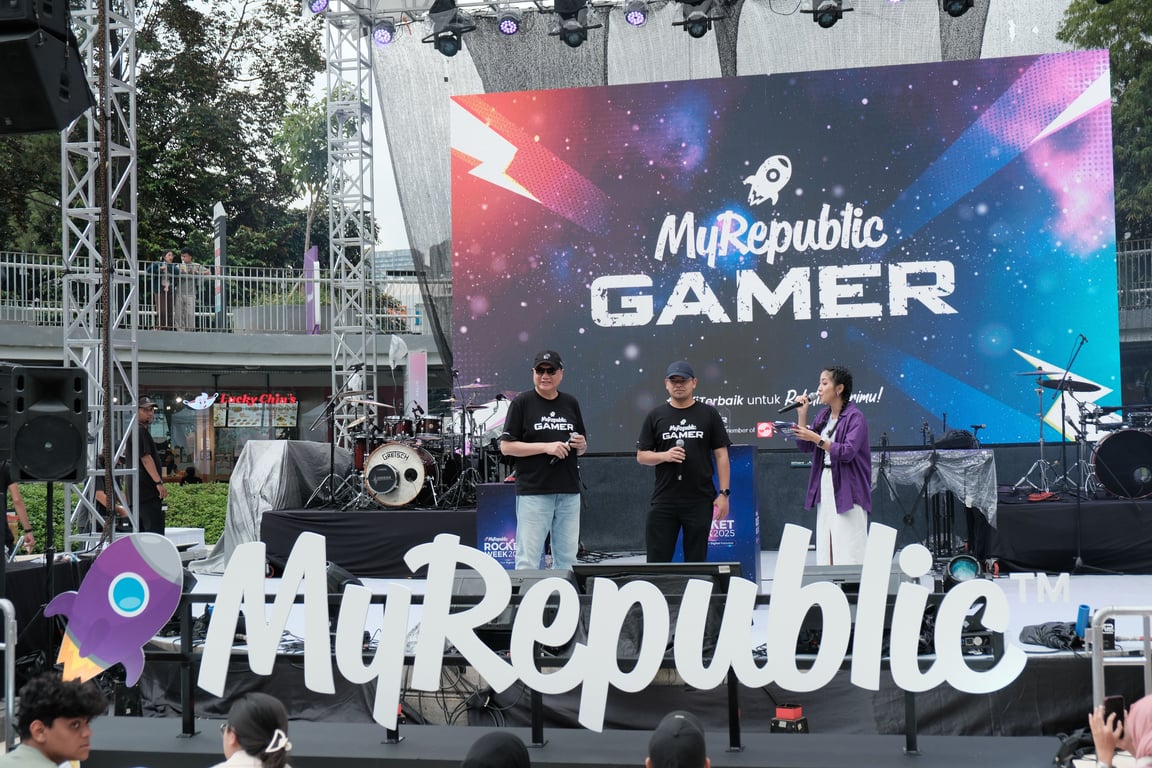 Iman Syahrizal (CSMO) dan Hendra Gunawan (CTO) dalam peluncuran MyRepublic MyGamer 1 Gbps di Jakarta (22/11)