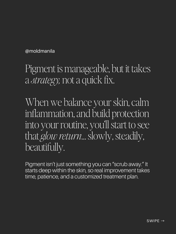 At MOLD Manila, we don’t chase “instant whitening.” We rebuild your skin from the inside out—so the glow returns steadily, safely, and long-term.