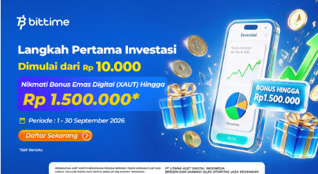 Di Tengah Tren Emas Global, Bittime Perkenalkan Investasi Kripto Berbasis Emas
