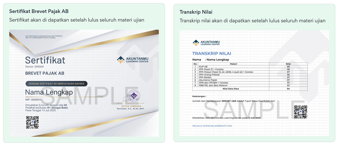 Sample Sertifikat Brevet Pajak AB