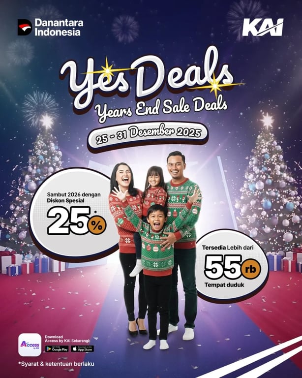 Foto : Yes Deals, Diskon tiket 25% untuk KA Sindang Marga