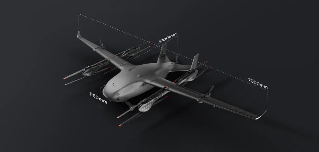 DJI EV50 VTOL, drone kargo eVTOL pertama DJI dengan konfigurasi compound wing.