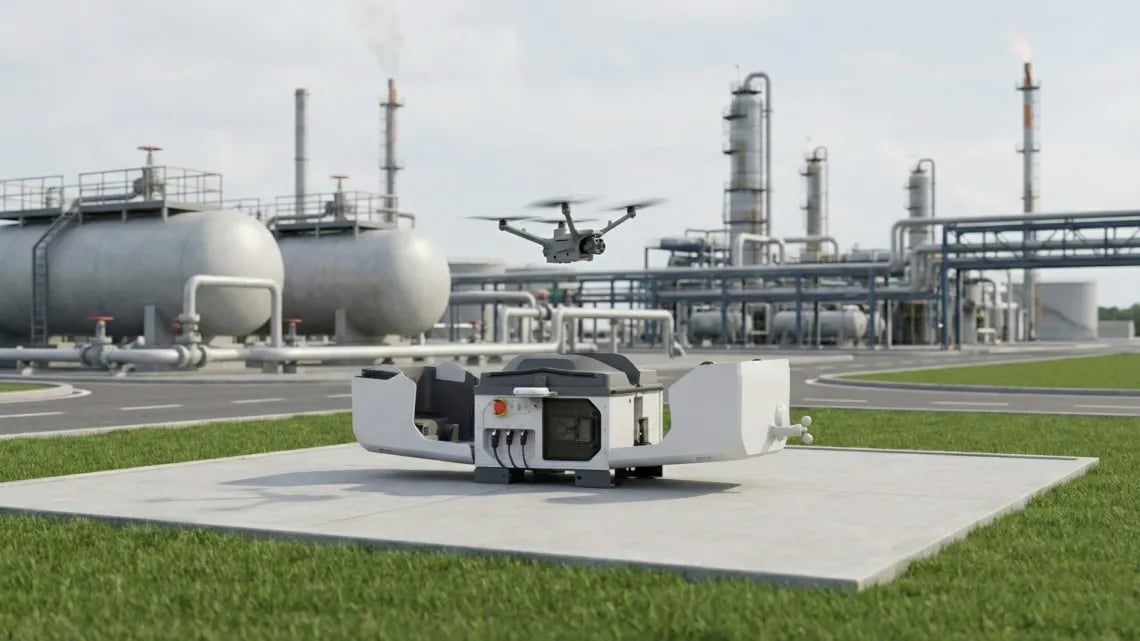 Inspeksi pipa migas dengan drone thermal untuk pipeline inspection. (Halo Robotics)
