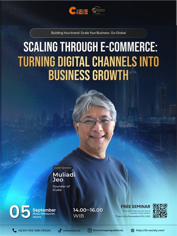 Muliadi Jeo, Founder of iCube, membawakan topik “Scaling Through E-Commerce: Turning Digital Channels into Business Growth”.