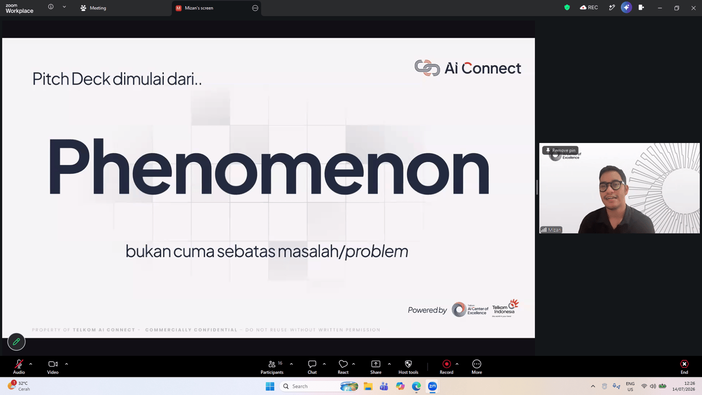 Sesi materi yang dibawakan langsung oleh Program Lead Telkom AI Connect