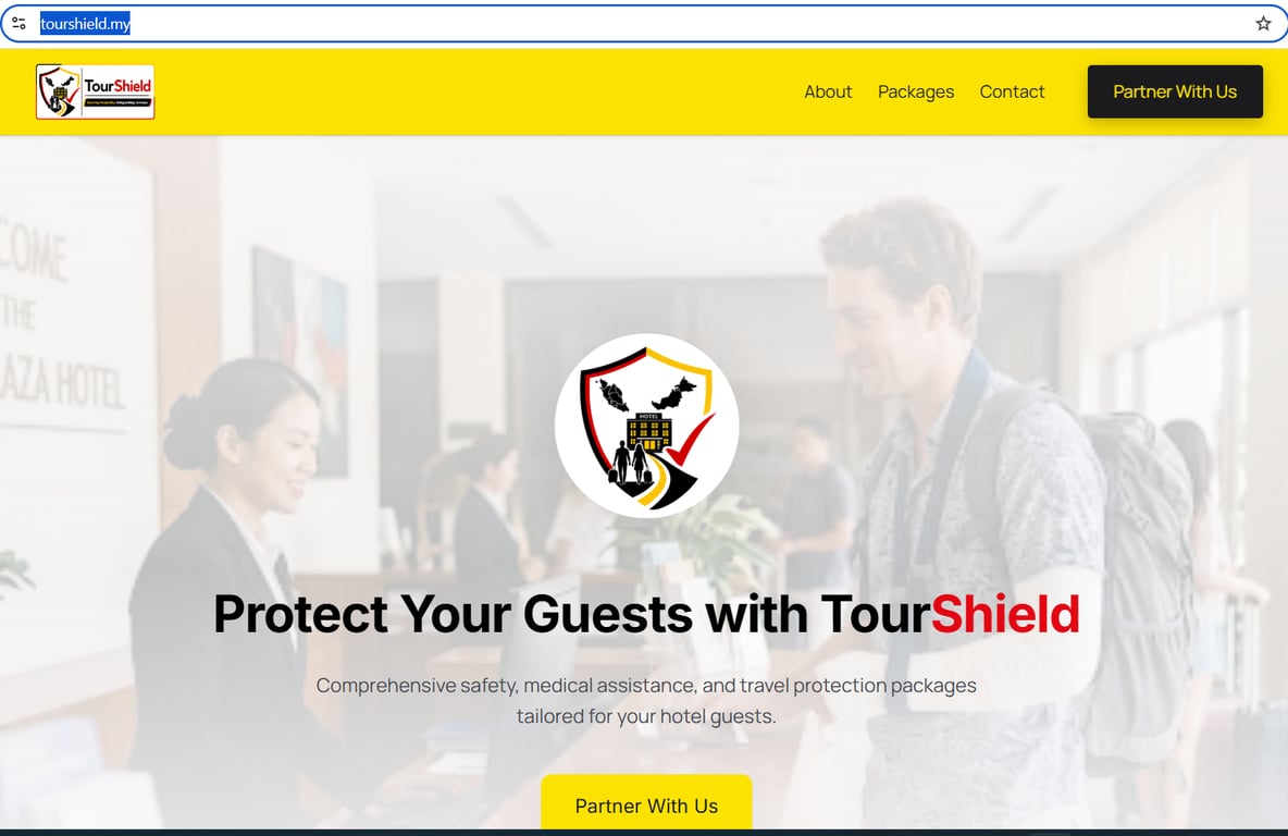 Snapshot of the TourShield portal