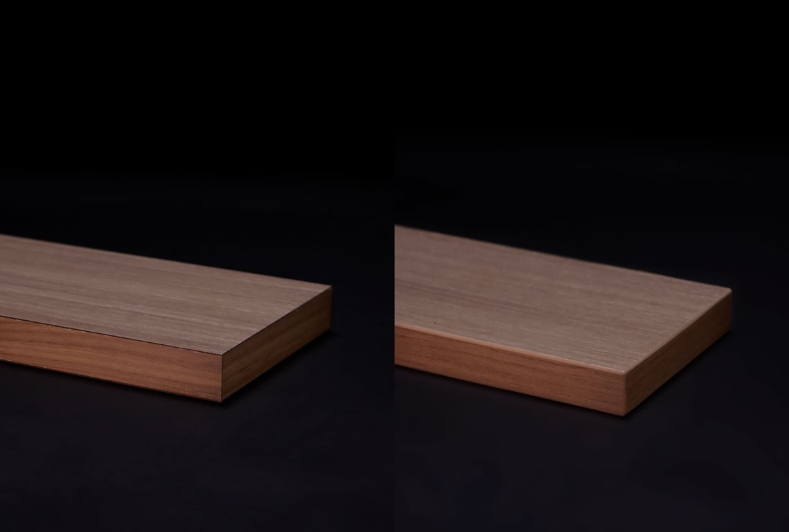 Gambar Kiri Tanpa Edging, Gambar Kanan Dengan Edging