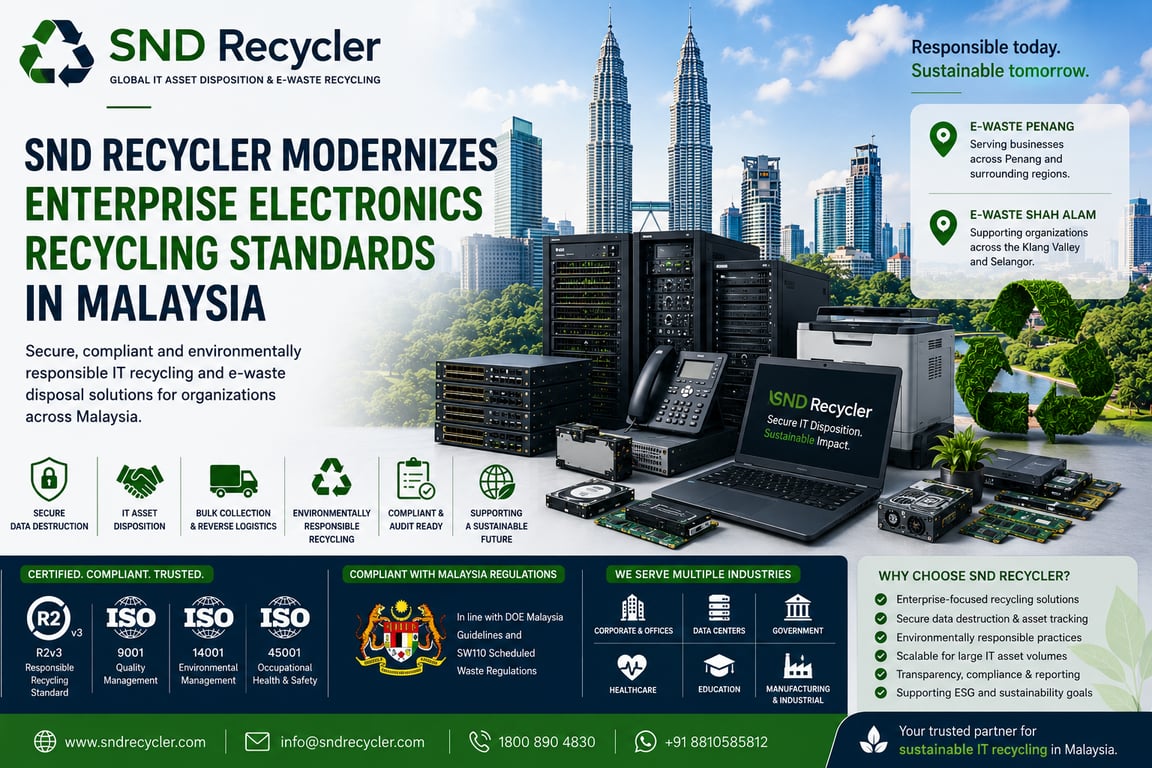 SND Recycler Modernizes Enterprise Electronics Recycling and Sustainable IT Disposal Standards in Malaysia