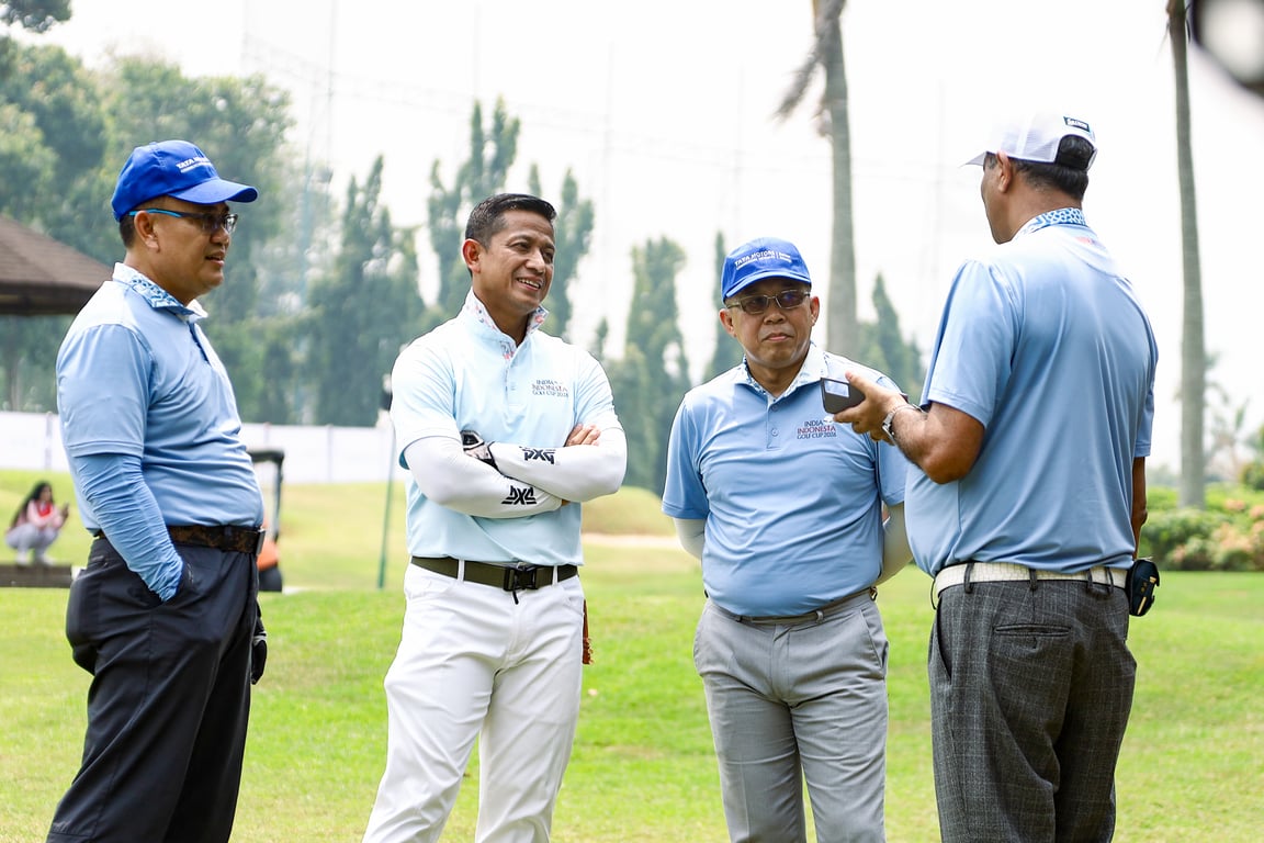 Peserta mengikuti turnamen India–Indonesia Golf Cup 2026 di Pondok Indah Golf Course, Jakarta, Sabtu (22/8/2026).