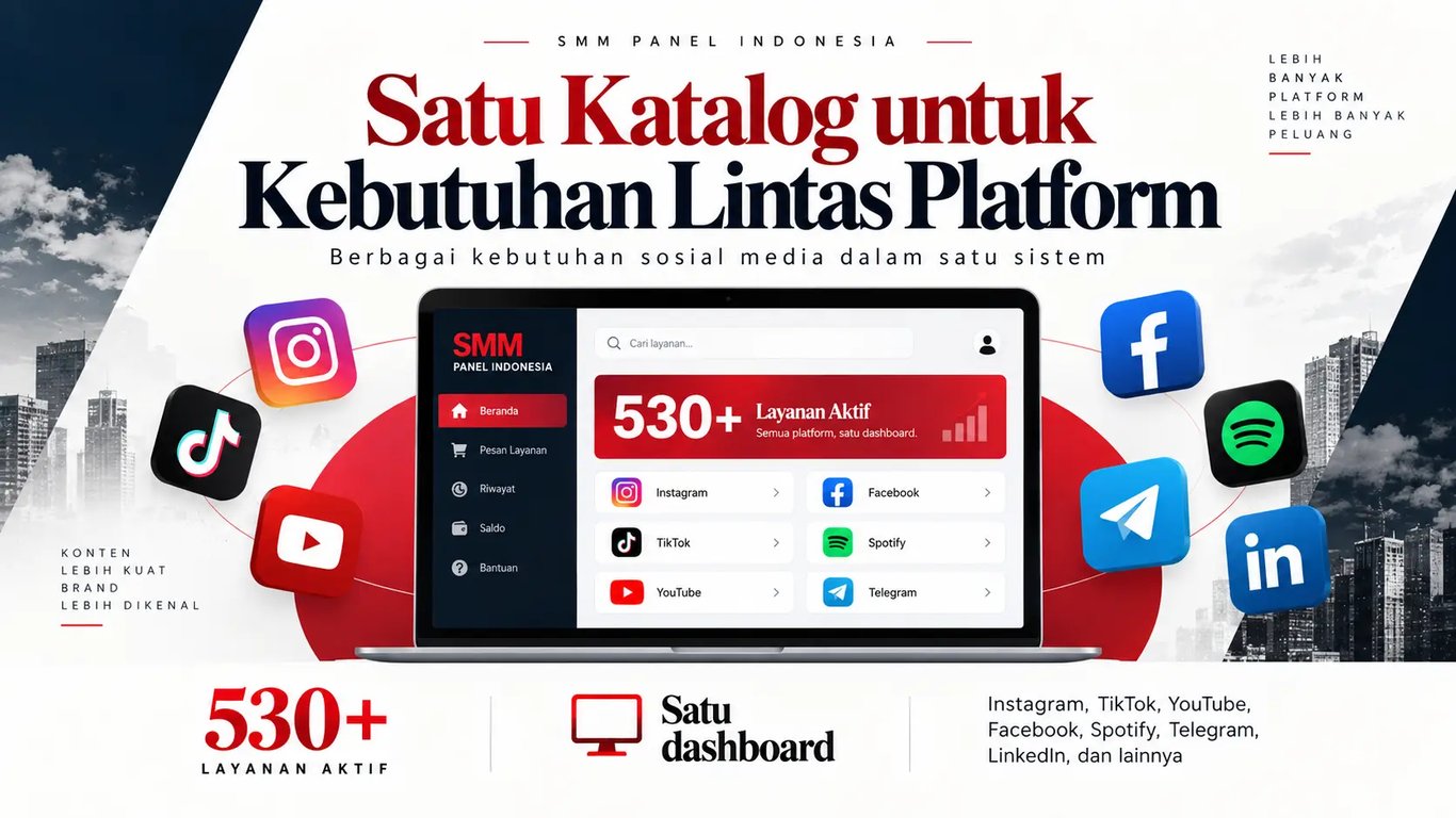 Satu katalog untuk berbagai kebutuhan sosial media di banyak platform.