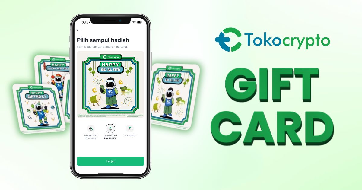 Ilustrasi Fitur baru Gift Card yang hadir di aplikasi Tokocrypto. Sumber: Tokocrypto.