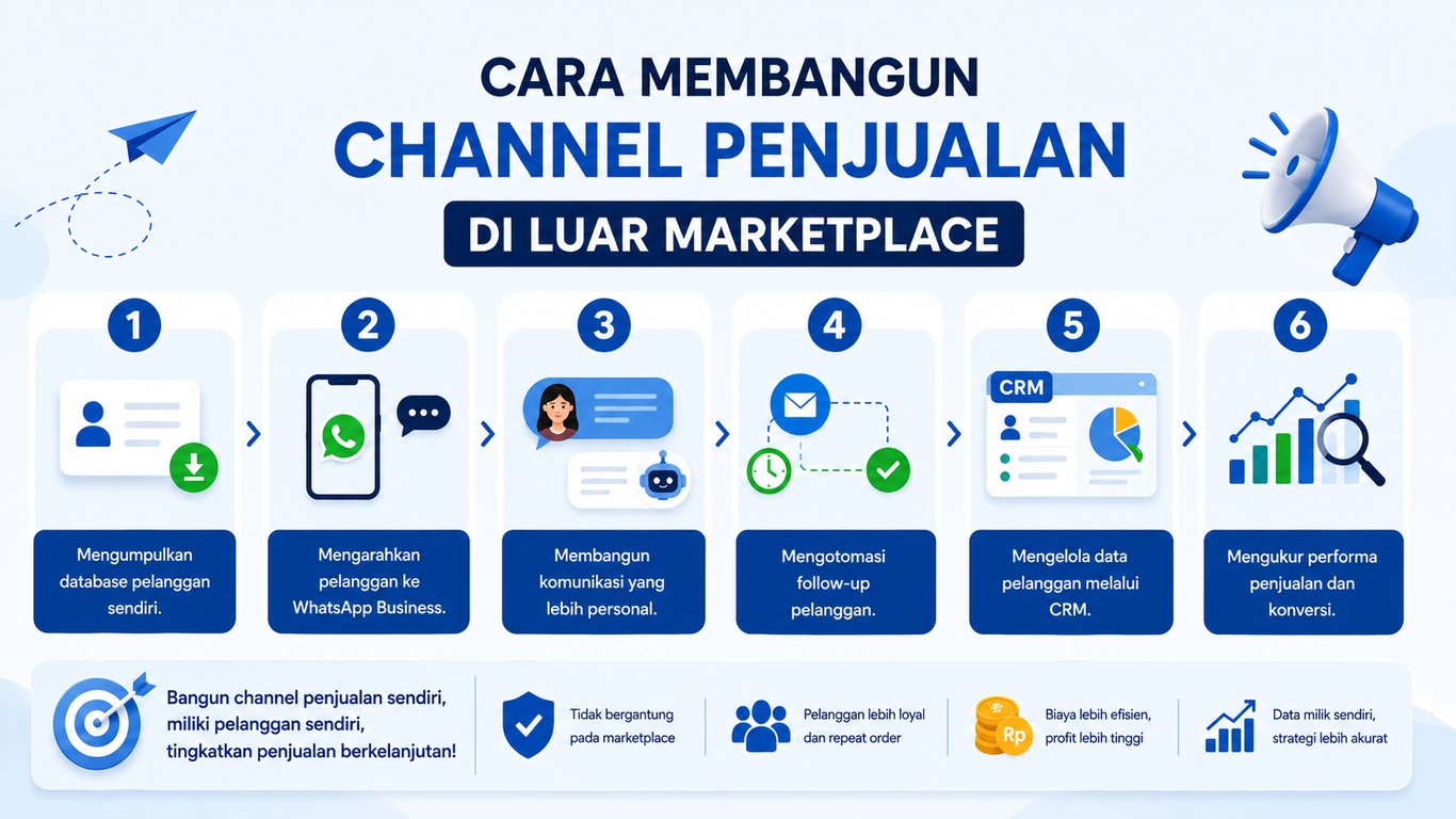 Diagram tahapan membangun channel penjualan.