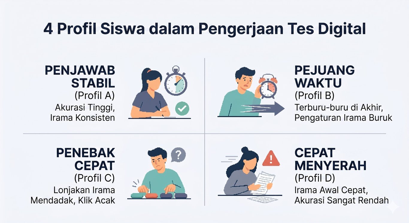 Gambar 1: Empat profil pelajar berbeda yang diidentifikasi melalui data proses digital.