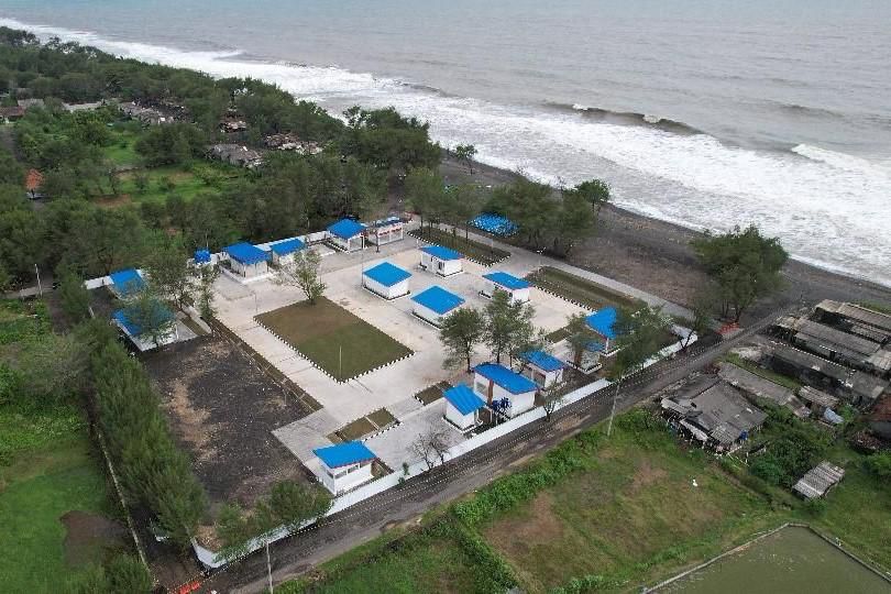 Salah satu Kampung Nelayan Merah Putih (KNMP) yang sudah rampung. (Dok. Setkab)