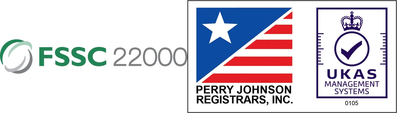 FSSC 22000 Certified by Perry Johnson Registrars, Inc.