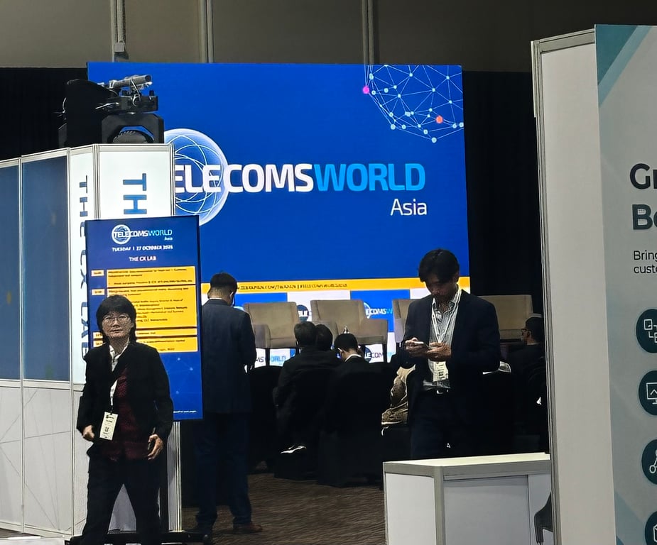 บรรยากาศภายในงาน Telecoms World Asia 2026 ซึ่งจัดขึ้นระหว่างวันที่ 27-28 ตุลาคม 2569 ณ กรุงเทพมหานคร