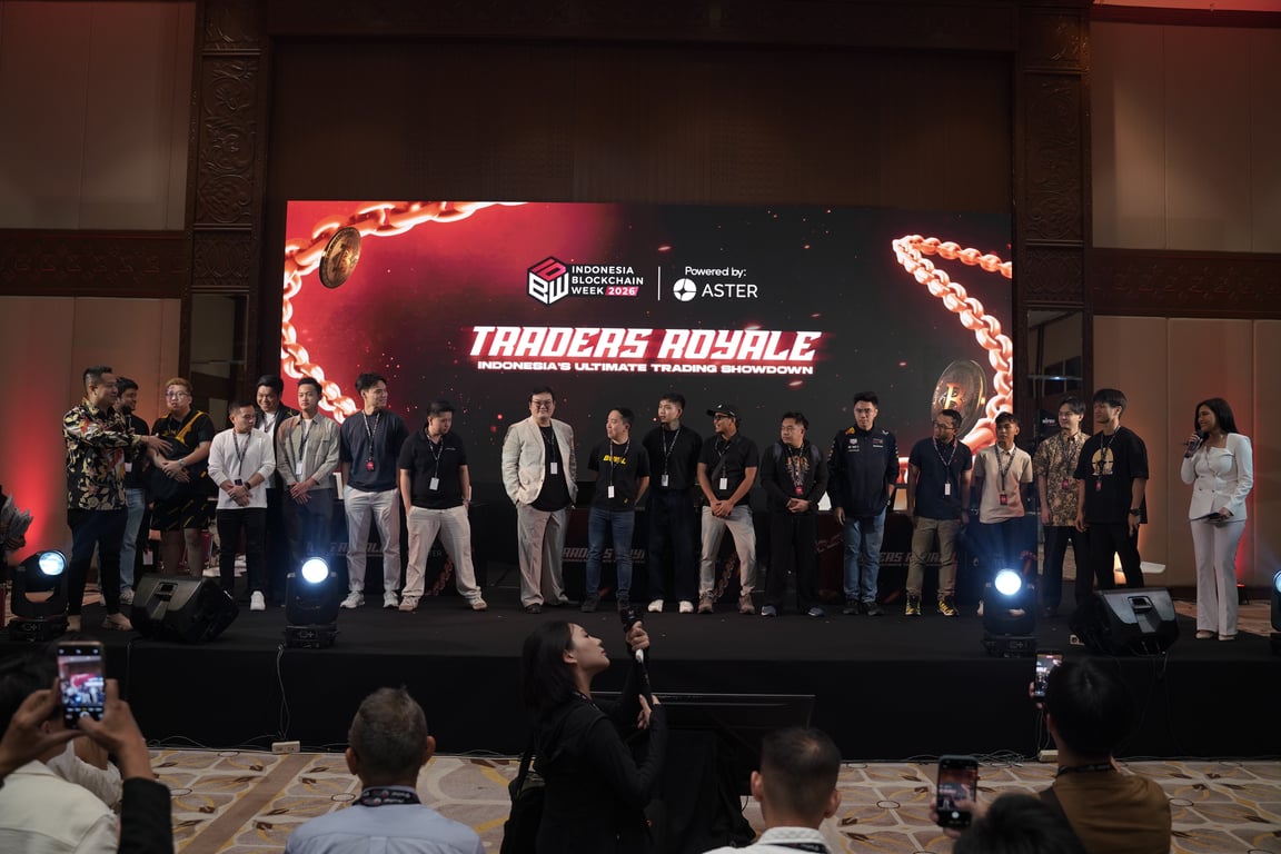 Traders Royale powered by Aster menghadirkan kompetisi trading langsung yang mempertemukan trader profesional, KOL, hingga peserta publik. Sumber: IDBW.&nbsp;