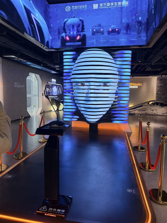 One of the AI exhibits on the floor of GDTE 2026, Hangzhou.