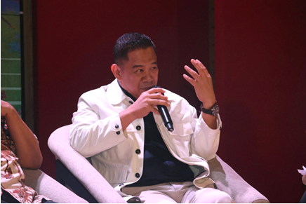 Direktur Utama Krakatau Steel, Dr. Akbar Djohan, pada sesi talkshow Launching Buku Karya Dr. Anggawira pada Jumat (9/1)