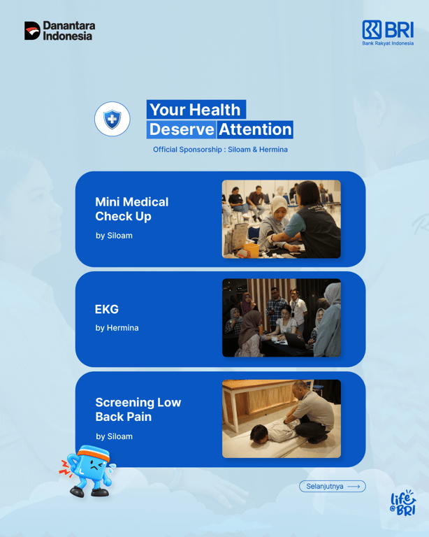 Mini Medical Check Up, EKG dan Screening Low Back Pain yang diselenggarakan pada acara BRI Wellness Day