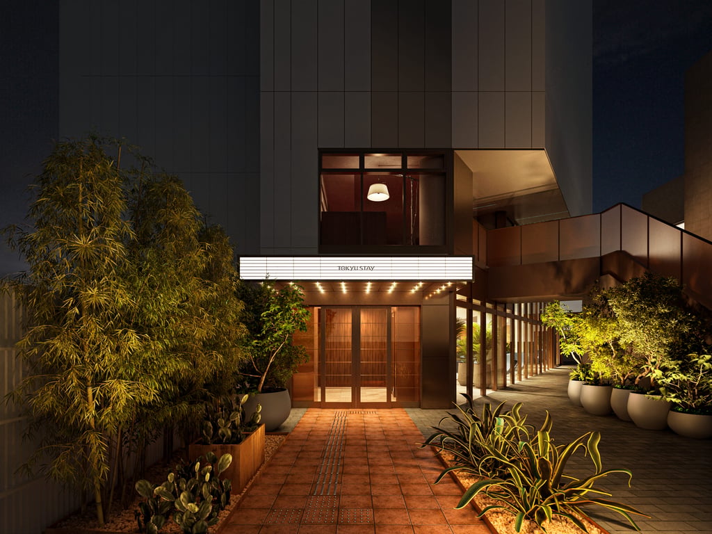 A theater-inspired entrance reflecting Shinjuku’s cinema culture