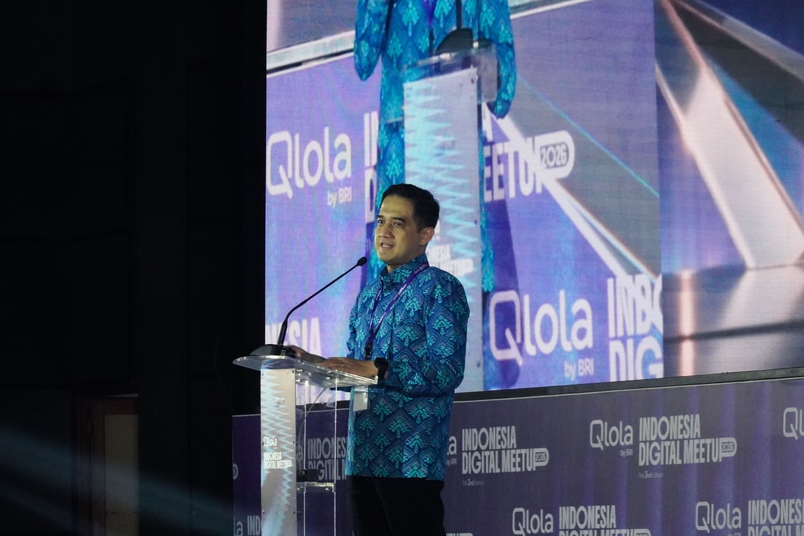 Direktur Utama SMESCO Indonesia, Doddy A. Matondang memberikan sambutan pembukaan dalam Indonesia Digital Meetup 2026 (IDM26) di Smesco Indonesia, Jakarta, Kamis (15/10/2026).