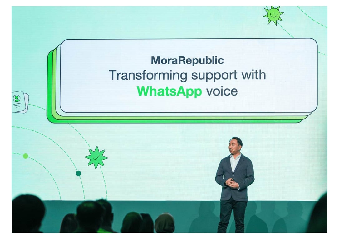 Chief Operating Officer MoraRepublic, Genta Andhika Putra dalam&nbsp;WhatsApp Business Summit Indonesia 2026.