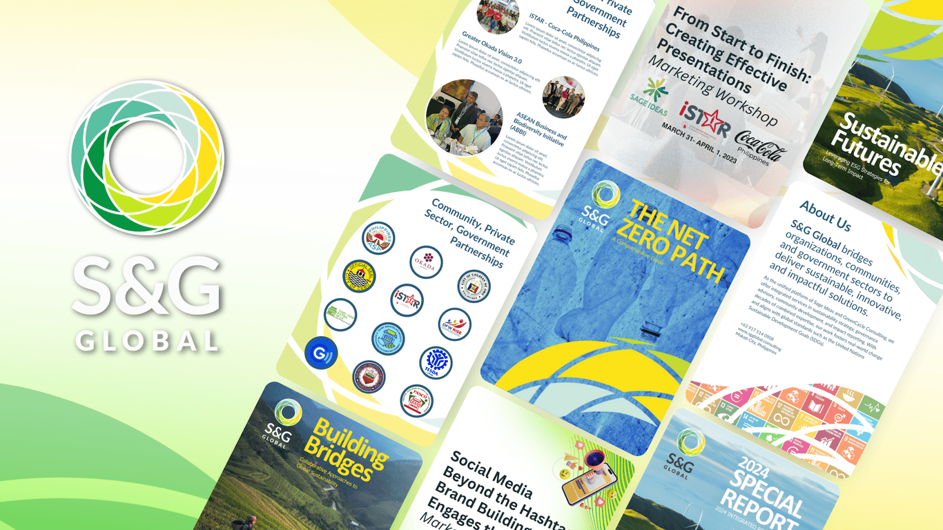 Brand identity and positioning system developed for S&G Global.