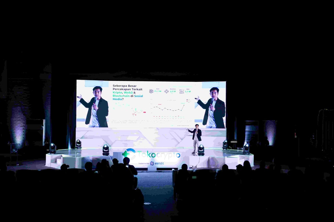 Head of Insights Dataxet Sonar, Prasetyo Katon di acara Indonesia Crypto Outlook 2026 pada 29 Januari 2026 di Jakarta. Sumber: Tokocrypto.