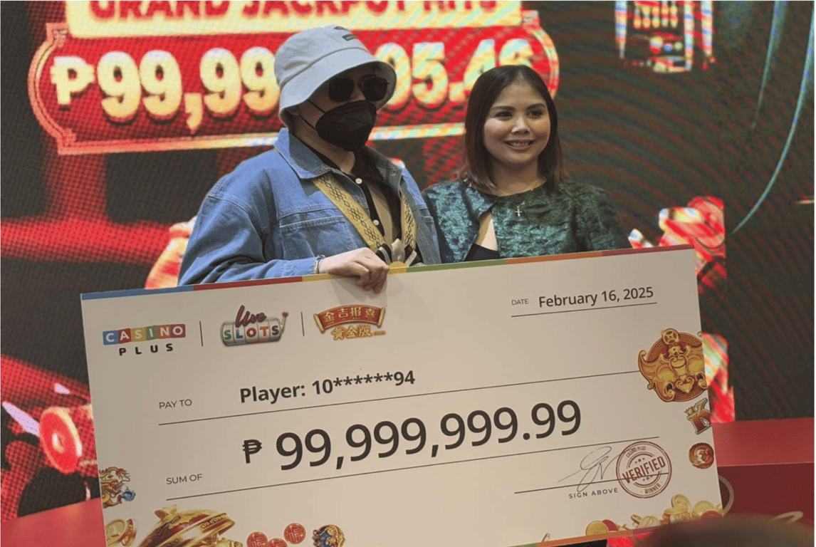 Casino Plus'&nbsp;previous slot record: the ₱99,999,999.99 Jin Ji Bao Xi Gold Grand Jackpot, turned over on February 16, 2025.