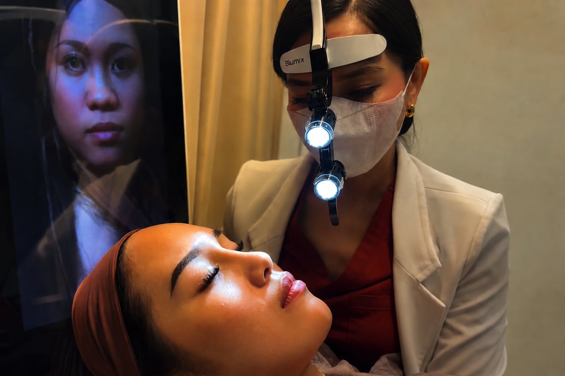 A focused treatment at D'Sculpt Face & Body Center.