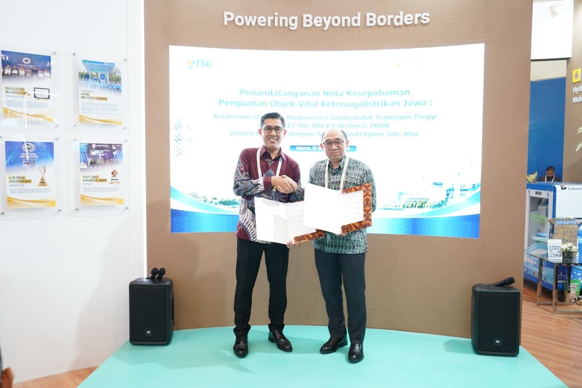 PT PLN Nusantara Power Construction (PLN NPC) menandatangani Nota Kesepahaman dengan Tenaga Switchgear Sdn. Bhd. (TSG) dalam ajang Enlit Asia dan MKI Electricity Connect 2026 di Indonesia Convention Exhibition (ICE) BSD City, Tangerang, 22 September 2026. (dok.PLN NPC)