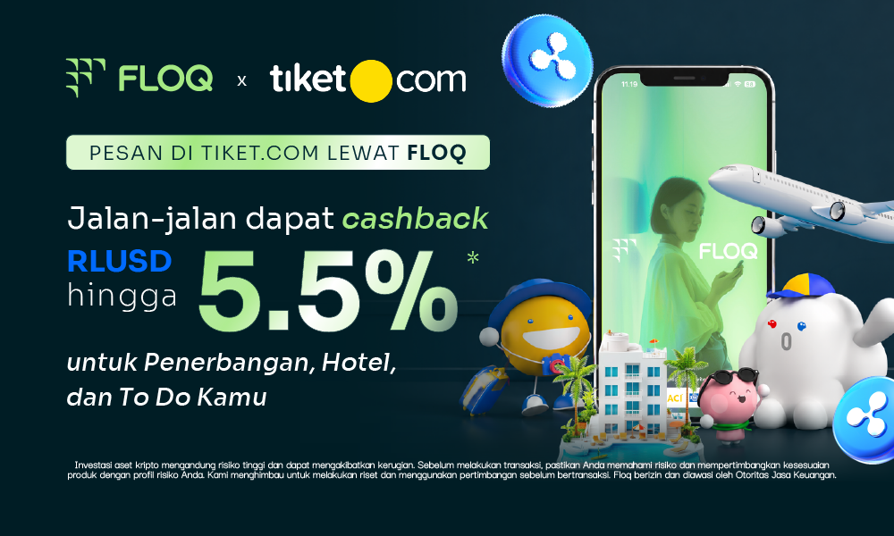 Program travel cashback hasil kolaborasi FLOQ dan tiket.com. Sumber: FLOQ.