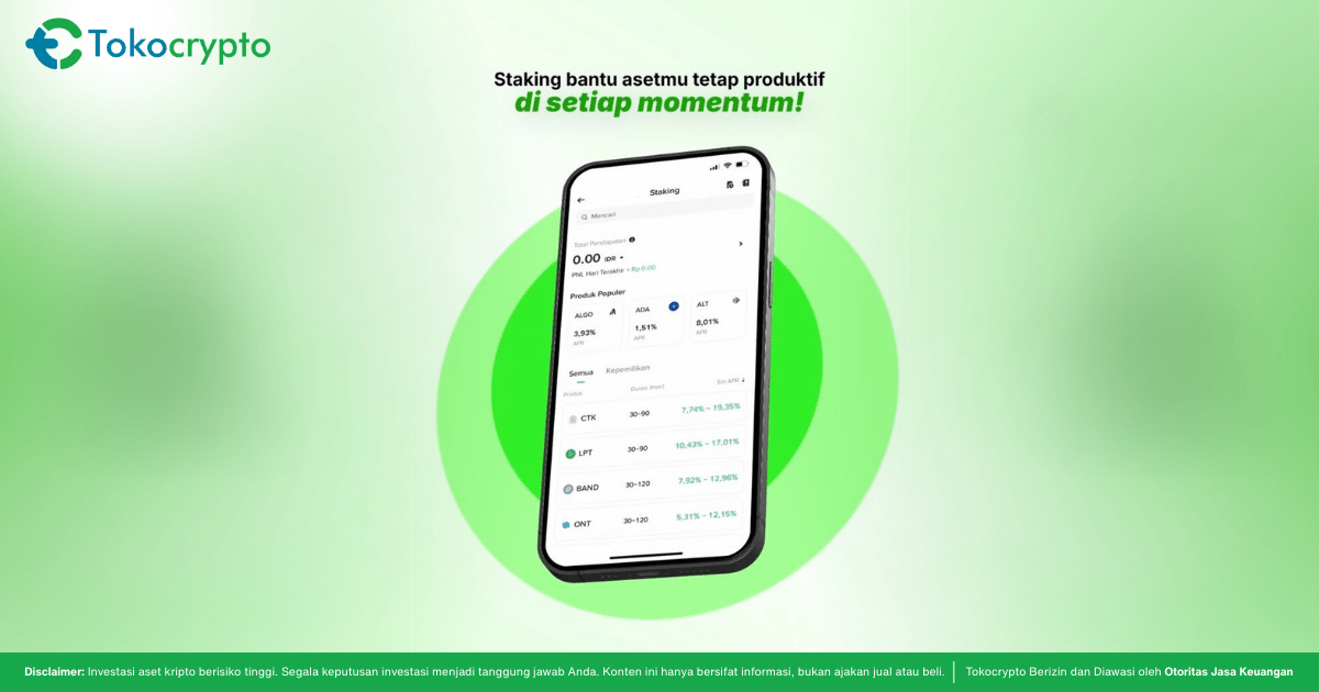 Ilustrasi fitur Staking di Tokocrypto bisa jadi strategi raih passive income. Sumber: Tokocrypto.