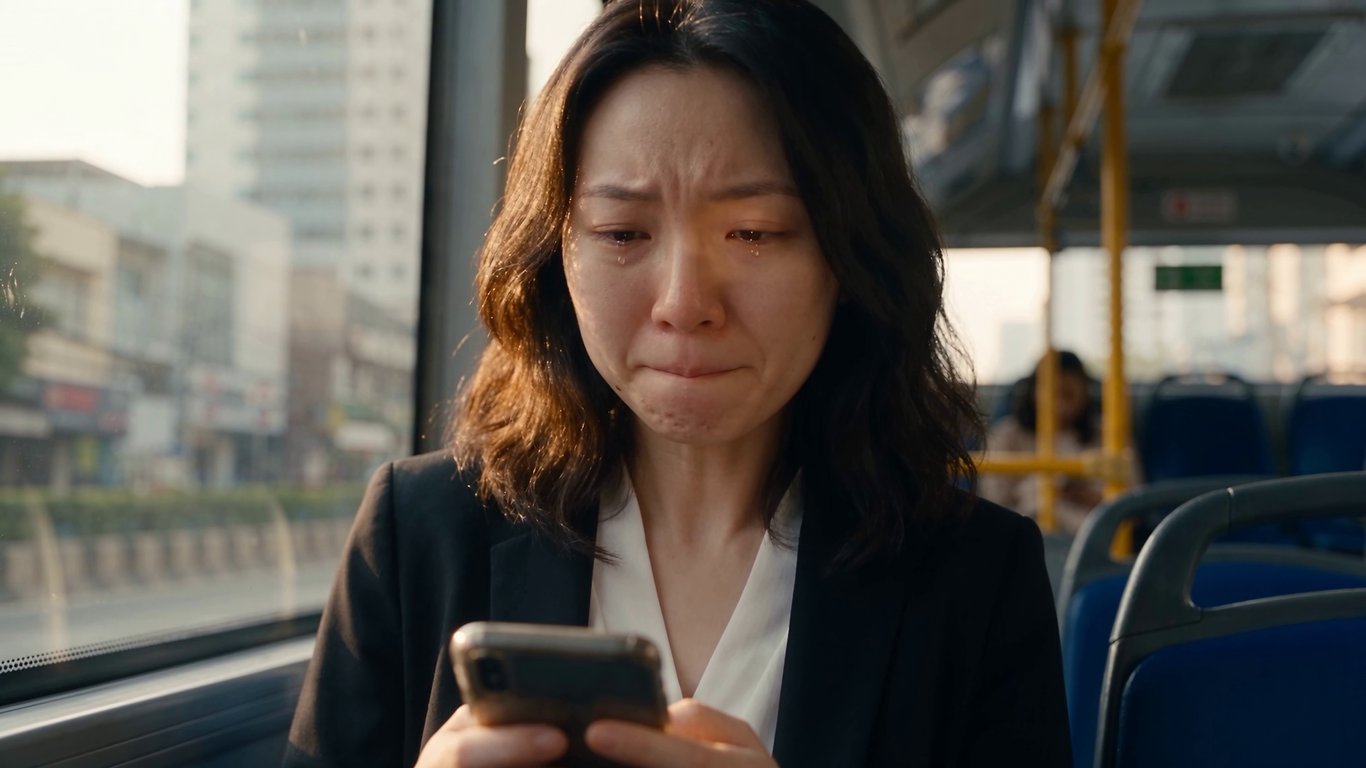 The next morning, on the bus to work. Episode 3.