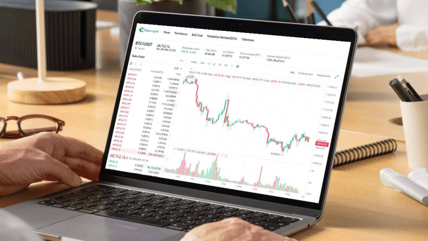 Ilustrasi pergerakan harga Bitcoin (BTC) di platform Tokocrypto. Sumber: Tokocrypto.