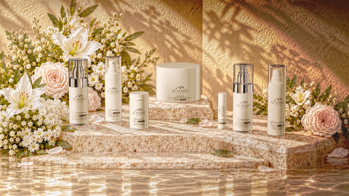 <br><br>Tujuh formula Summit Glow. Ascendant Moisturizer, Summit Breeze Face Mist, dan Doux Facial Cleanser tersedia mulai 10.10.