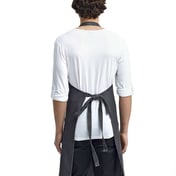 Back view of Four-Pocket Jeans Stitch Denim Bib Apron