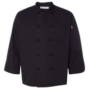 Front view of Black Knot Button Chef Coat