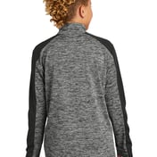 Back view of Youth PosiCharge ® Electric Heather Colorblock 1/4-Zip Pullover