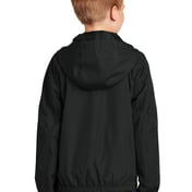 Back view of Youth Hooded Raglan Jacket