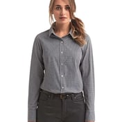 Front view of Women’s Microcheck Gingham Cotton Shirt