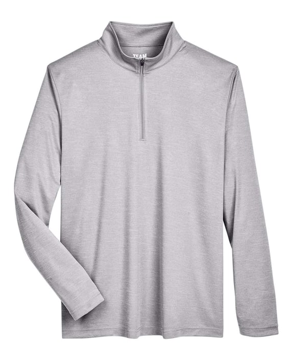 Front view of Zone Sonic Heather Performance Quarter-Zip Pullover